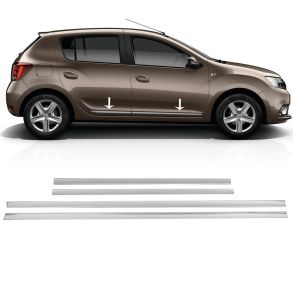 Sidelister - Dacia Sandero 2012-2020 - 4 stk. Rustfri stl krom