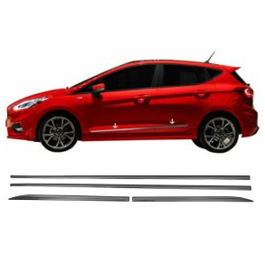 Sidelister - Ford Fiesta VII 2017-2020 - 4 stk. Rustfri stl mrk krom
