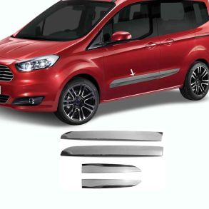 Sidelister - Ford Tourneo Courier 2014-> - 4 stk. Rustfri stl mrk krom