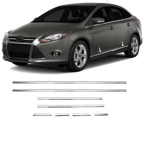Sidelister - Ford Focus 2011-2018 - 8 stk. PVC Plast