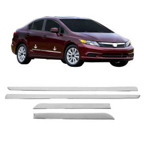 Sidelister - Honda Civic 2011-2015 - 4 stk. Rustfri stl krom
