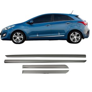 Sidelister - Hyundai i30 2011-2017 - 4 stk. Rustfri stl mrk krom