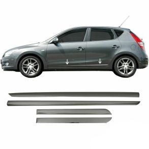Sidelister - Hyundai i30 2007-2012 - 4 stk. Rustfri stl mrk krom