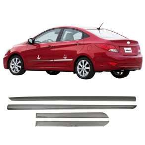 Sidelister - Hyundai Accent 2010-2017 - 4 stk. Rustfri stl mrk krom