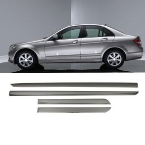 Sidelister - Mercedes C-Klasse 2007-2015 - 4 stk. Rustfri stl mrk krom