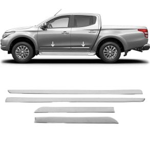 Sidelister - Mitsubishi L200 2006-2016 - 4 stk. Rustfri stl krom