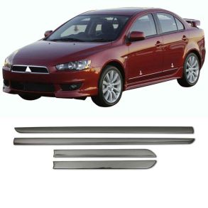 Sidelister - Mitsubishi Lancer - 4 stk. Rustfri stl mrk krom