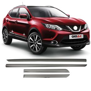Sidelister - Nissan Qashqai 2013-2020 - 4 stk. Rustfri stl mrk krom