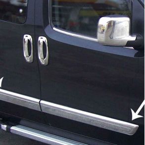 Sidelister - Peugeot Bipper 2008-> - 4 stk. Rustfri stl krom