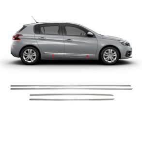 Sidelister - Peugeot 308 II 2013-> - 4 stk. Rustfri stl krom