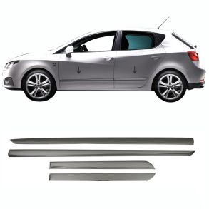 Sidelister - Seat Ibiza 2008-2017 - 4 stk. Rustfri stl mrk krom