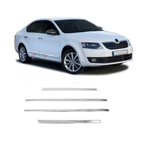 Sidelister - Skoda Octavia III 2012-2019 - 4 stk. Rustfri stl krom