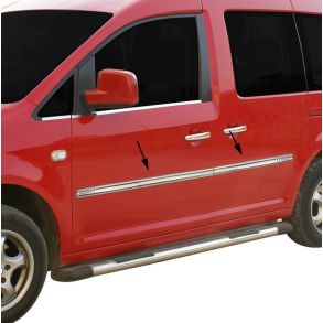 Sidelister Krom Rustfri Stl - VW Caddy 2003->2015 - 4 stk. 
