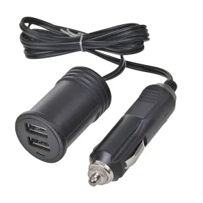 2x USB-oplader 12-24V (3A) - Universal - L. 1 meter