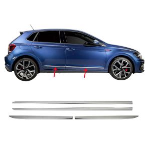 Sidelister - VW Polo 2018-> - 4 stk. Rustfri stl krom
