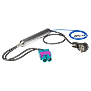 Antenneforstrker M/ Dobbelt Fakra til ISO - Audi / Citroen / Opel / Peugeot / Seat / Skoda / VW  