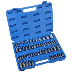 Top- & Torx St Korte 60 dele - Krom Vanadiumstl (1/2'' - 1/4'' -  3/8'')