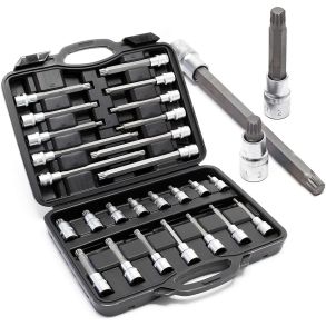 Bit-toppe st XZN 12 kantet - Kort & Lang Vanadiumsstl 1/2'' - Antal Dele 26