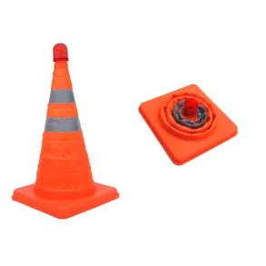 Advarselskegle Med LED Lys - Sammenklappelig Sikkerhedskegle - 1 stk