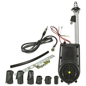 Motorantenne 12V Krom Teleskop - AM/FM DIN Stik - Pisk Lngde 90 cm 