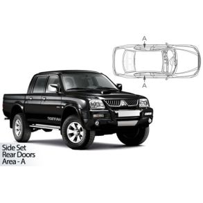 Solgardiner UV - Car Shades - Mitsubishi L200 4-Drs rg. 1996-2005 (Kun til sideruder)
