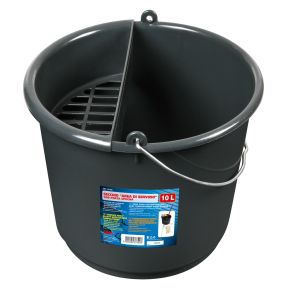 Vaskespand Med Dryprist - Sort ABS Plast - 10L