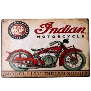 Retro Metalskilt - Indian Motorcycle - Strrelse 20x30 cm