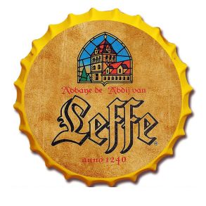 Retro Metalskilt - Leffe - Rund  350 mm