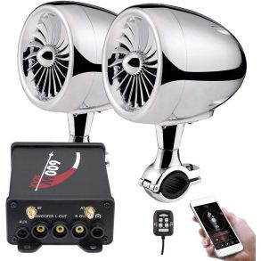 Hjttaler St Med Bluetooth til motorcykler 12V - Propel Silver Audio AL-M600 - 2 stk (600W)
