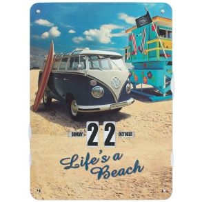 Retro Kalender - VW Bus T1 Bulli Campervan Bl - Strrelse 27x37x0,5 cm
