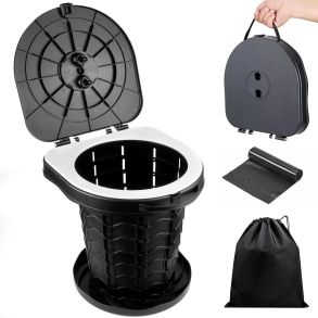 Campingtoilet foldbar med lg - Belastning 180 kg - Inkl. affaldsposer & opbevaringstaske