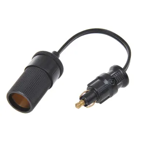 Strmudtag 12V-24V - DIN Til Standardstik Adapter - Lngde 150 mm