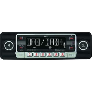 Autoradio Retro Design Sort - Dietz Retro Radio 301DAB / BT - DAB+ & Bluetooth Inkl. Fjernbetjening