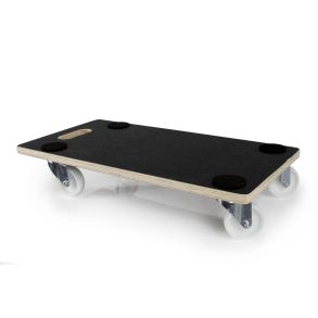 Rulleplade Aflang Sort - MDF Trolley Med 4 Hjul 360 rotation - Maks. 200 kg