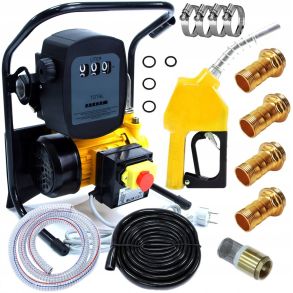 Diesel- & Oliepumpe Kit Med Flowmeter - 230V / 600W / 40l/min - Selvansugende Klar Til Brug 
