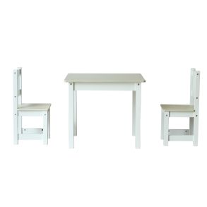 Brnebordst Hvid - 2 stole og 1 bord - Bord ml. 56x52x48 cm