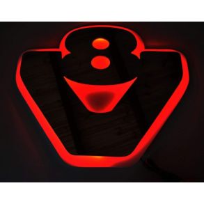 LED Lysskilt 24V Universal - V8 Scania logo Rd - Ml 540x460mm