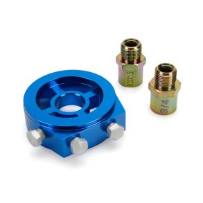 Oliefilter Sandwich Aluminium - Bl Adapter 3/4x16 UNF - Med 4x adapter skruer