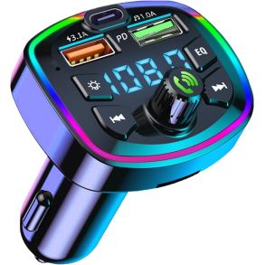Bluetooth FM Transmitter - Hndfri telefoni - 2x USB porte & 1x Type-C