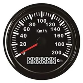 Speedometer med kilometert�ller 12V-24V - Universal Sort �.85 mm