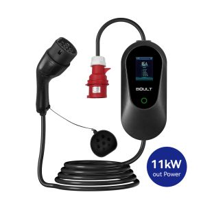 Ladeboks med display til elbiler Type 2 V�gmontering 16A - Boult P10 - 11kw EV Charger (5 meter kabel)