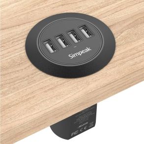 USB Oplader Med 2x USB & 1x USB-C- Simpeak Bordoplader - 4x 2.4A