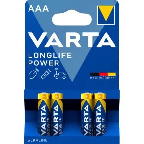 Alkaline Batterier LR03 - VARTA Longlife power AAA - 4 stk.