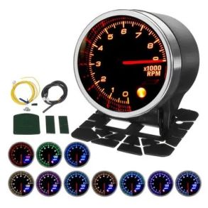 Omdrejningstller LED Display 52 mm - 10 Farver - 0-9000 RPM