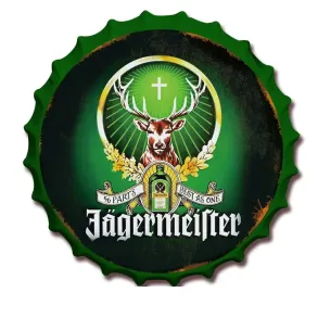 Retro Metalskilt - Jägermeister Grn - Rund  350 mm