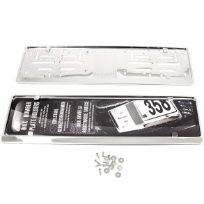 Nummerpladerammer Brstet stl - Rustfri stl - 2 stk (For & Bag)