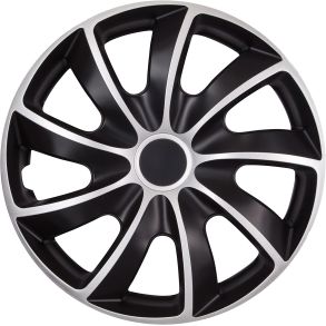 Hjulkapsler 4 stk. - QUAD Sort/slv - Str. 13