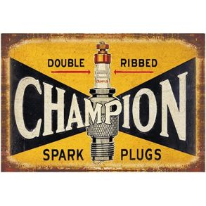 Retro Metalskilt - Champion Spark Plugs - 20x30 cm