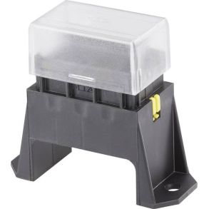 Sikringsholder Med Lg - Til 4 Stk Fladstikssikringer - Fladstik Bundmonteret