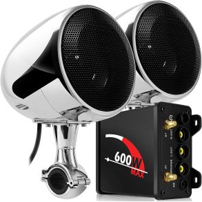Hjttaler St Med Bluetooth til motorcykler 12V - William Audio AL-M600 - 2 stk (600W)